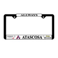 Full Color Signature Dome License Plate Frames - Bright / Brushed Chrome Material